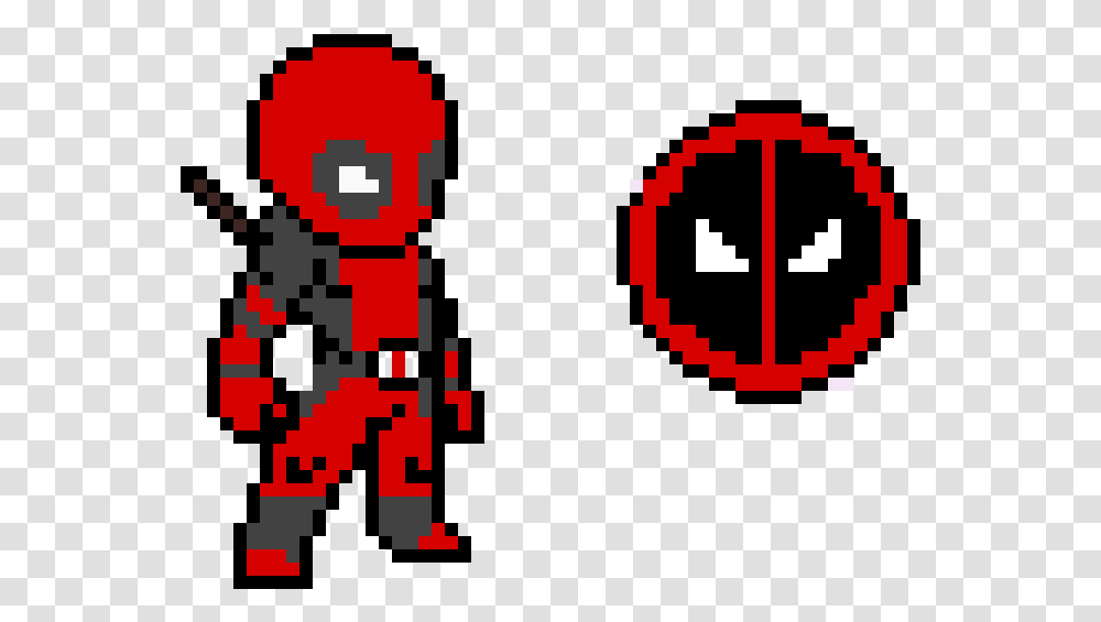 Deadpool Character And Logo Deadpool Pixel Art, Pac Man, Weapon, Weaponry Transparent Png