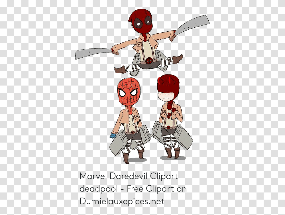 Deadpool Daredevil And Free Marvel Clipart On, Person, Human, Comics, Book Transparent Png