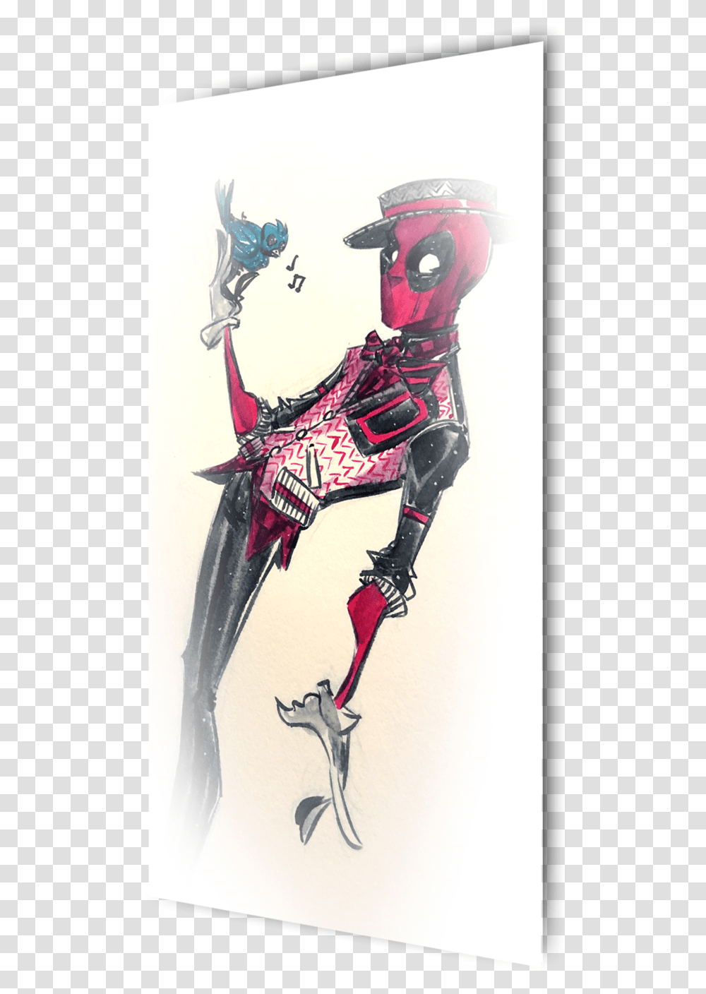 Deadpool Illustration, Person, Samurai, Drawing Transparent Png