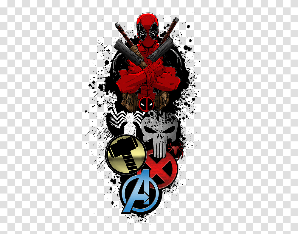 Deadpool Image Home Screen Dead Pool, Label, Weapon, Weaponry Transparent Png