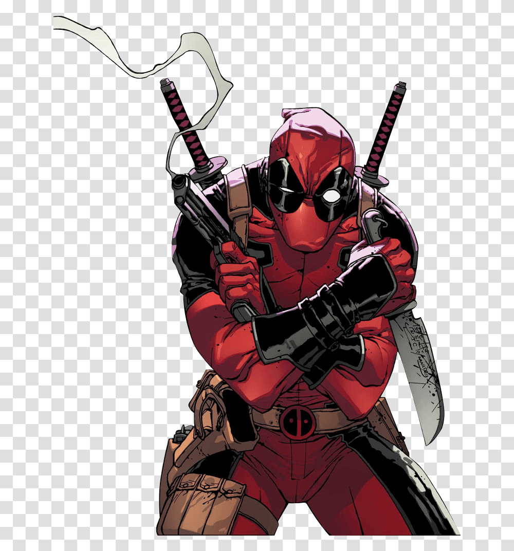 Deadpool Image With Background Comic Deadpool, Person, Human, Costume, Helmet Transparent Png