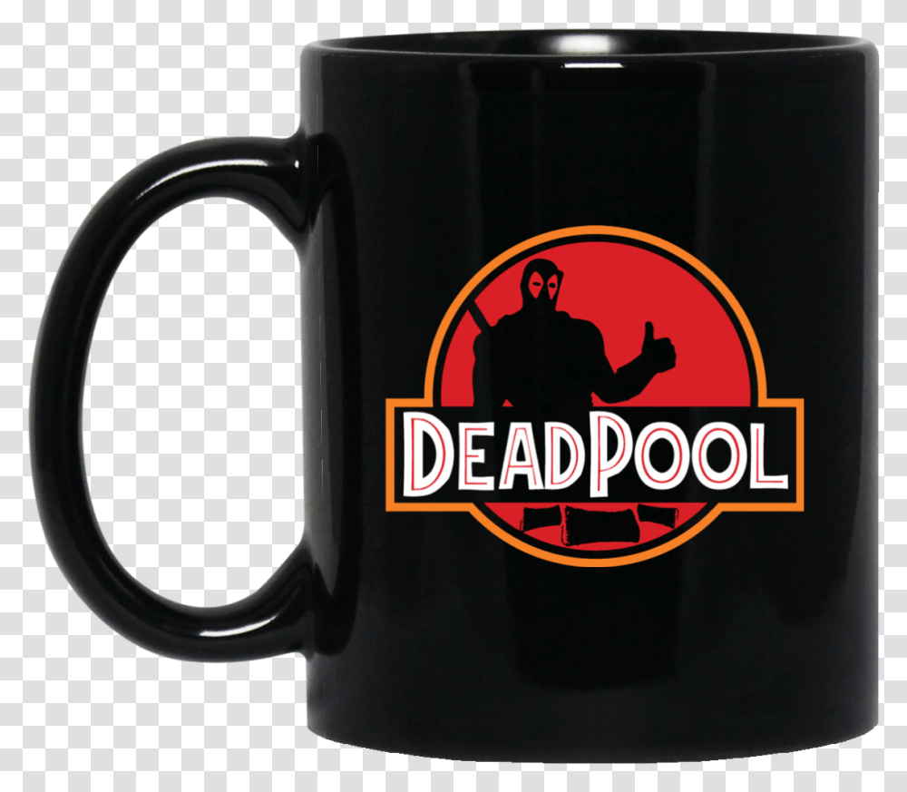 Deadpool Jurassic World Logo Mug Mug, Coffee Cup, Person Transparent Png