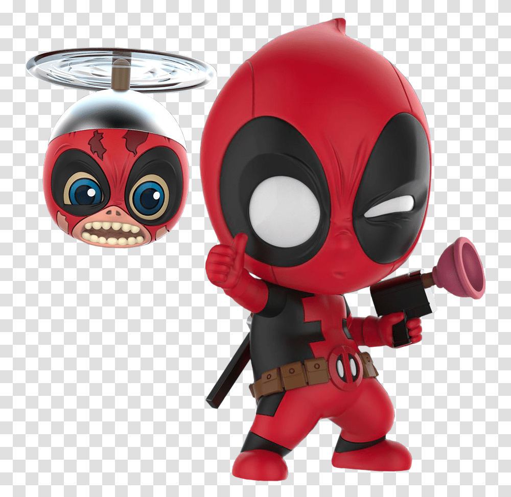 Deadpool With Headpool Cosbaby Hot Toys Bobble Head Cosbaby Deadpool Amp Headpool, Pac Man Transparent Png