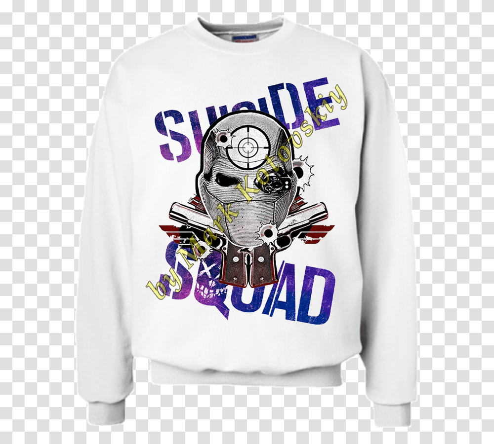 Deadshot Logo 21681 Sweatshirt, Clothing, Apparel, Sleeve, Long Sleeve Transparent Png