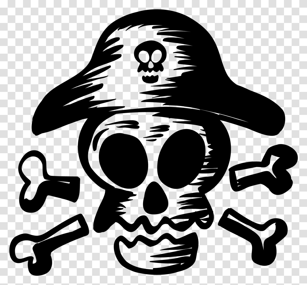 Deadth Clipart Pirate Skull, Stencil, Apparel Transparent Png
