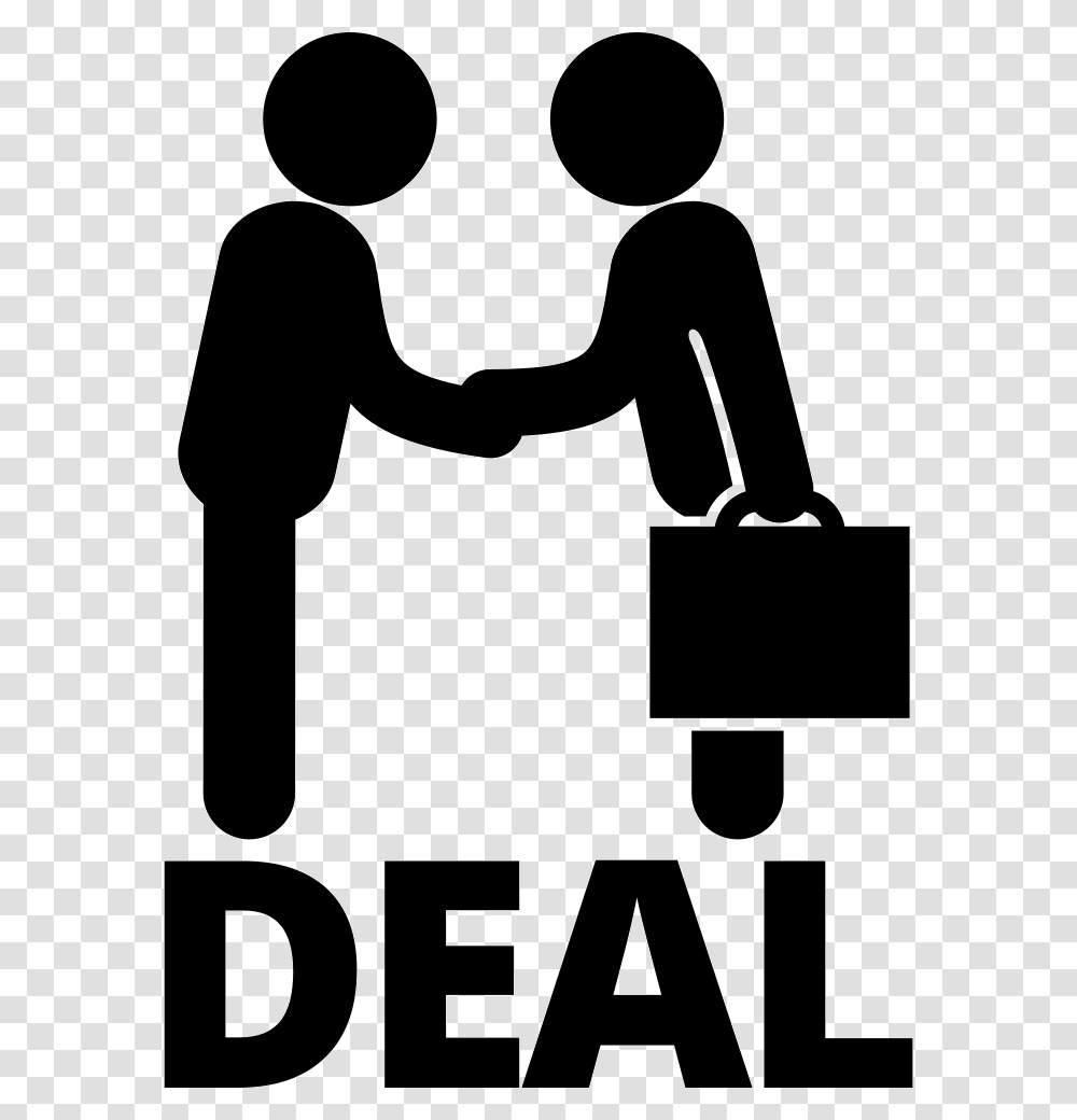 Deal Two People Shaking Hands Icon, Stencil, Silhouette Transparent Png