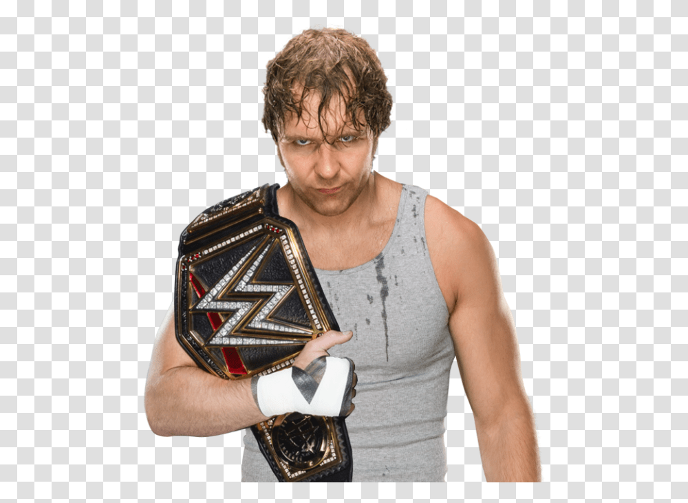 Dean Ambrose Wwe World Heavyweight Champion 2016 Dean Ambrose Holding Wwe Championship, Person, Sport, People Transparent Png