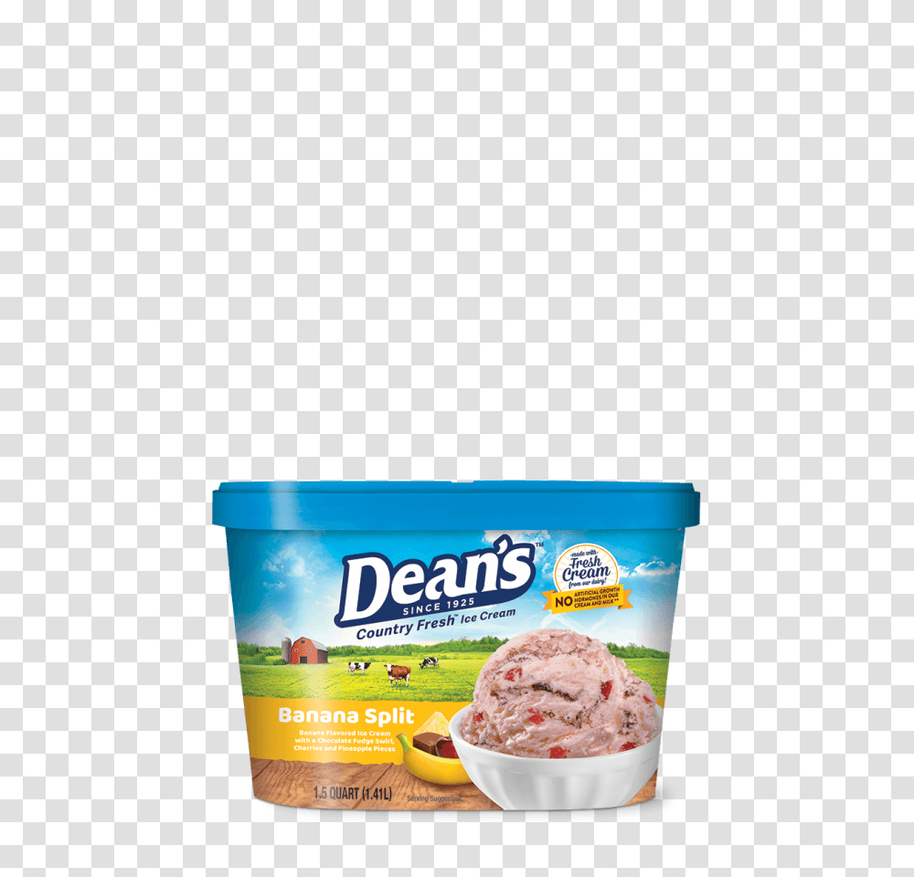 Deans Premium Banana Split Ice Cream Deans Dairy, Dessert, Food, Yogurt, Creme Transparent Png