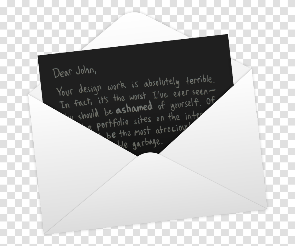 Dear John Letter Envelope, Business Card, Paper, Mail Transparent Png