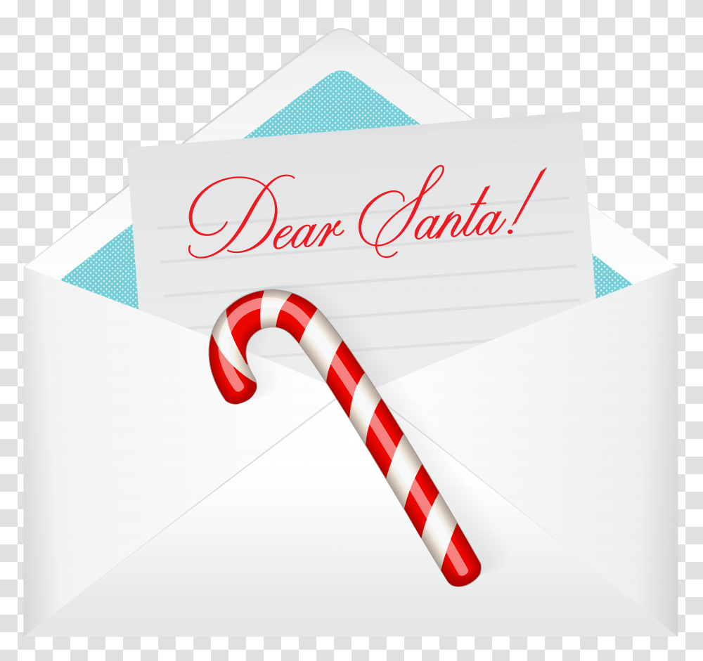 Dear Santa Letter Clip Art, Envelope, Stick, Mail, Cane Transparent Png