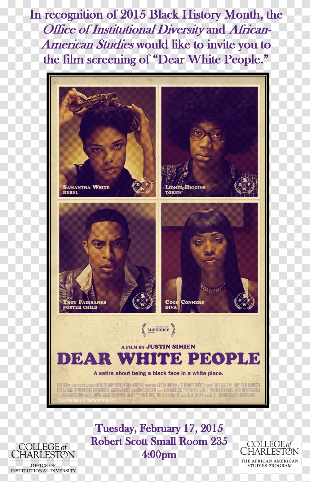 Dear White People 2014, Poster, Advertisement, Person, Human Transparent Png