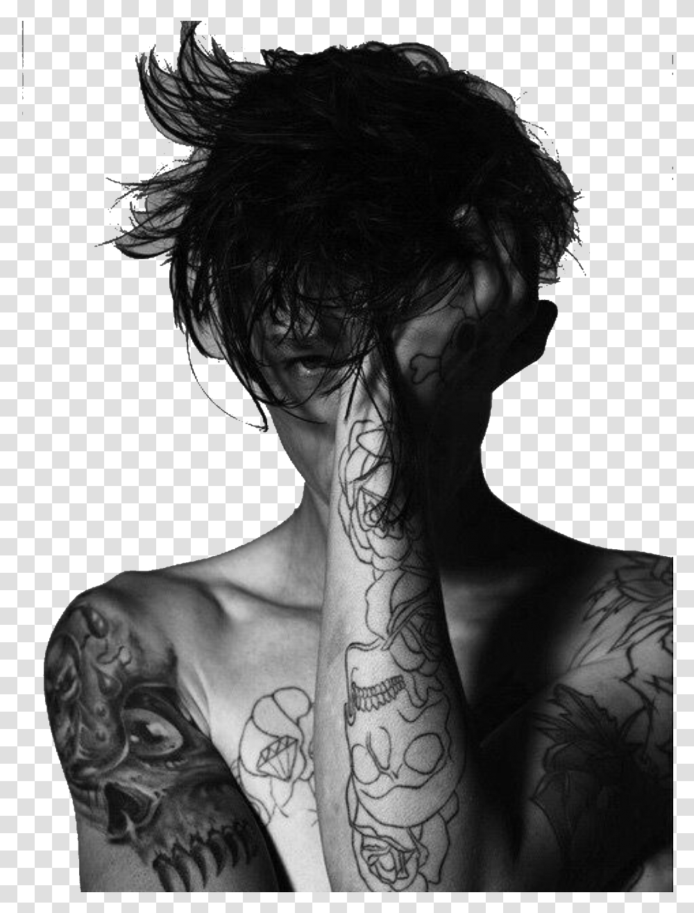 Death Aesthetic Aesthetic People Bad Boy Aesthetic Aesthetic Bad Boy, Skin, Person, Human, Tattoo Transparent Png