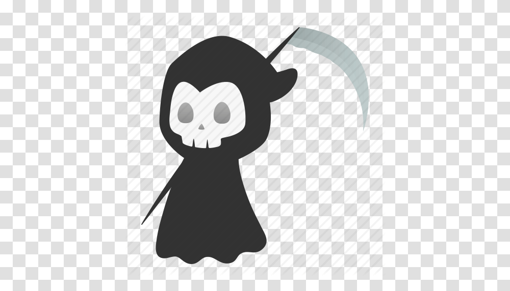 Death Devil Evil Grim Reaper Halloween Horror Scythe Icon, Penguin, Bird, Animal, Face Transparent Png