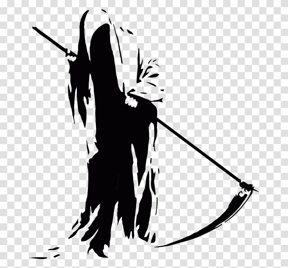 Death Grim Reaper Black And White, Bow, Person, Musician, Musical Instrument Transparent Png