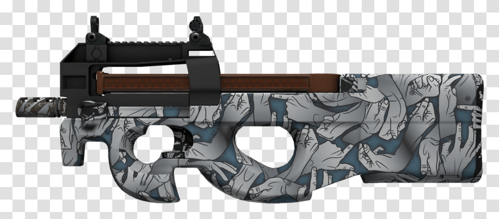 Death Grip P90 Cs Go, Gun, Weapon, Weaponry, Machine Gun Transparent Png