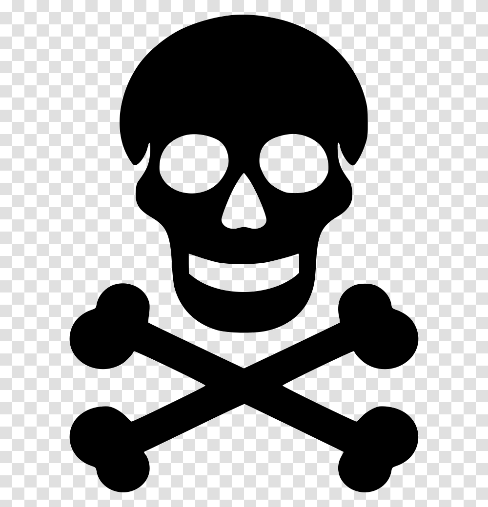 Death Icon Simple Skull And Crossbones, Stencil, Logo, Trademark Transparent Png
