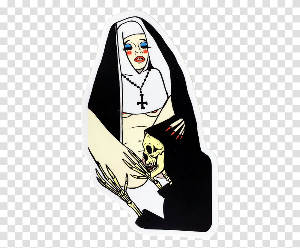 Death Lick Sticker Death Lick Nun, Person, Human, Performer, Meal Transparent Png