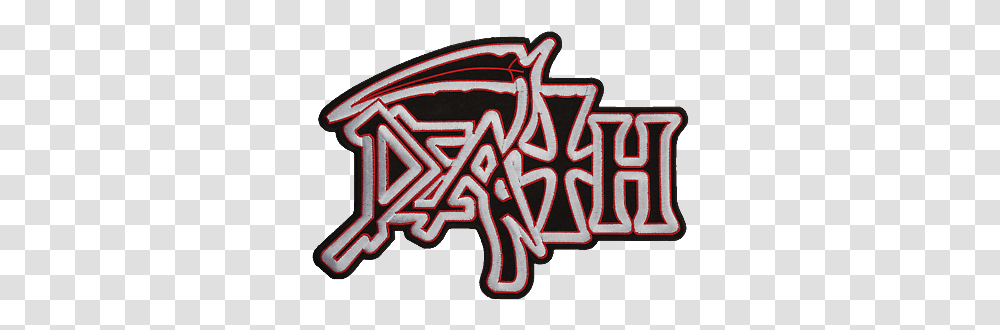 Death Metal Logo Iron Death Patch, Label, Text, Graffiti, Sticker Transparent Png