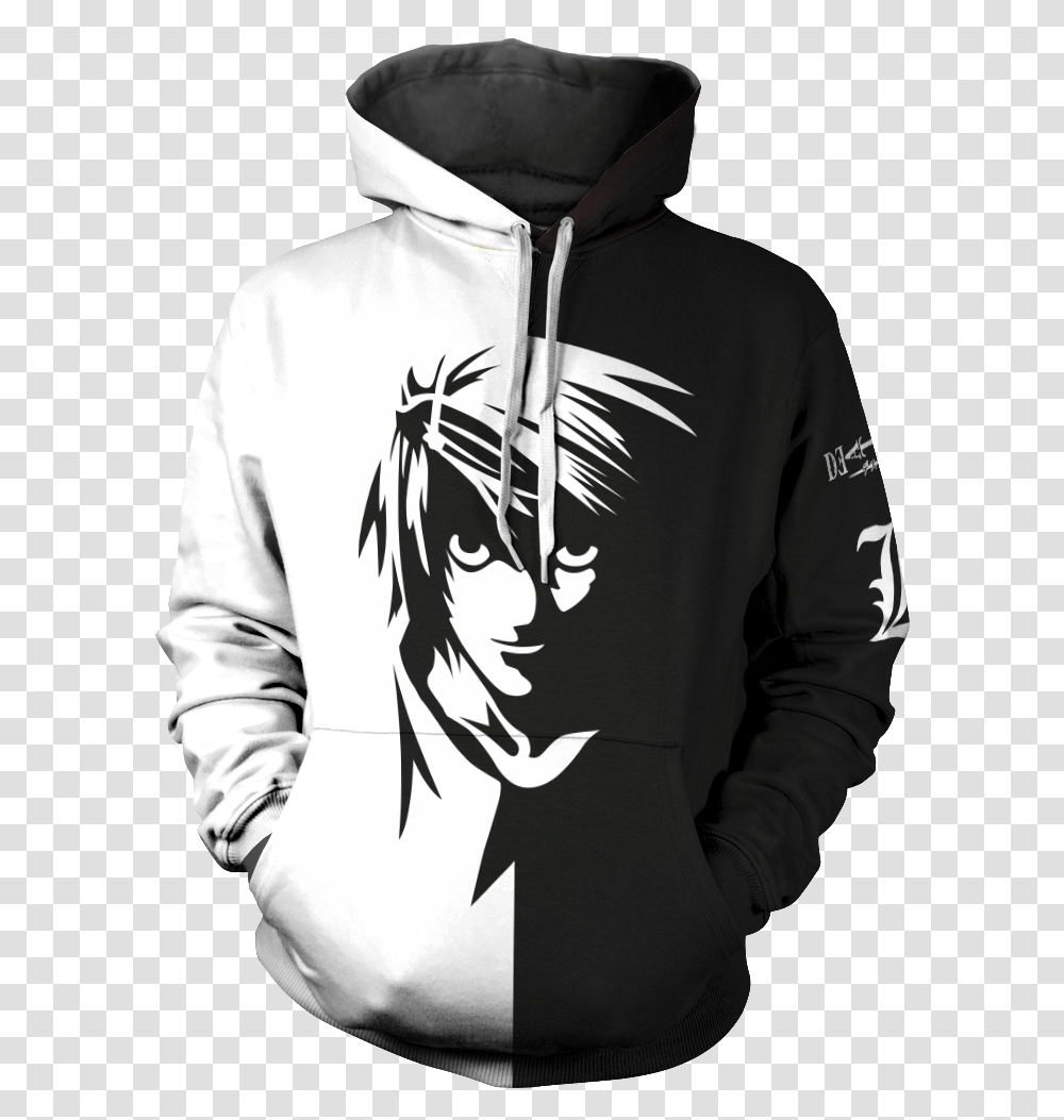 Death Note L Unisex Pullover Hoodie Sad Boys Hoodie, Clothing, Apparel, Sweatshirt, Sweater Transparent Png