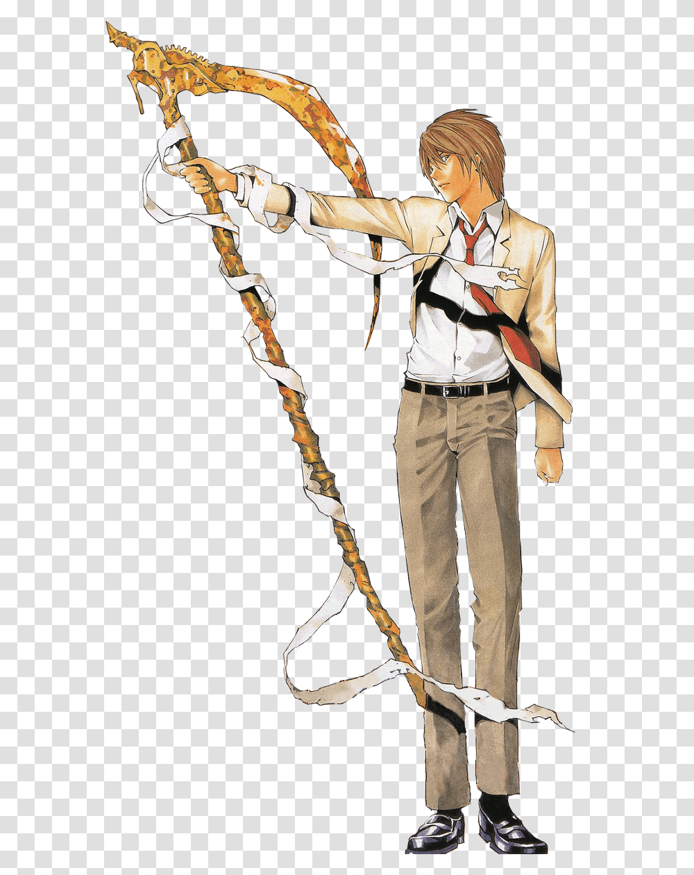 Death Note Light Scythe, Person, Human, Bow, Archery Transparent Png