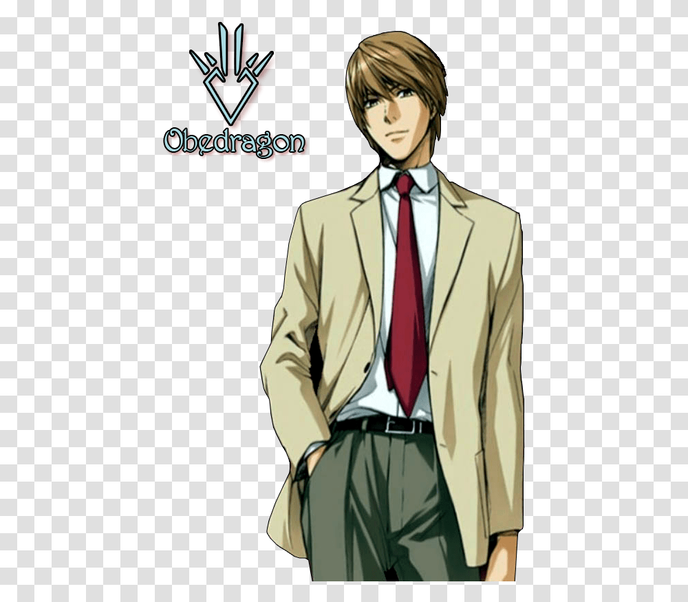 Death Note Light Yagami Clipart Hot Japanese Anime Cartoon Death Note Light Yagami, Tie, Accessories, Clothing, Apparel Transparent Png