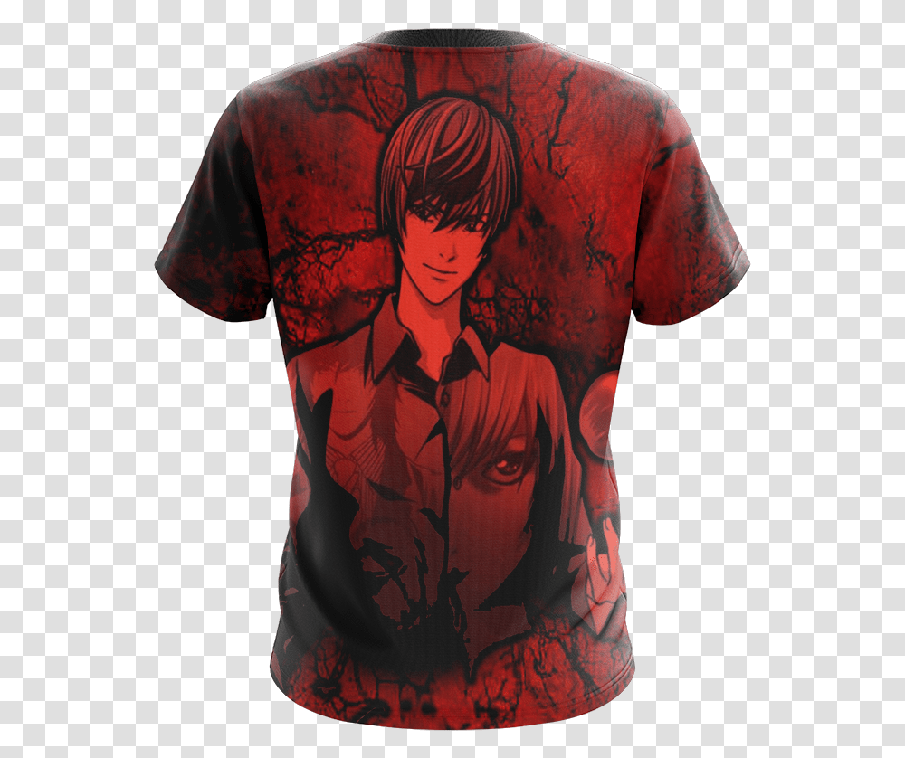 Death Note Light Yagami Unisex 3d Tshirt - Moveekbuddyshop Death Note Anime, Clothing, Apparel, T-Shirt, Person Transparent Png