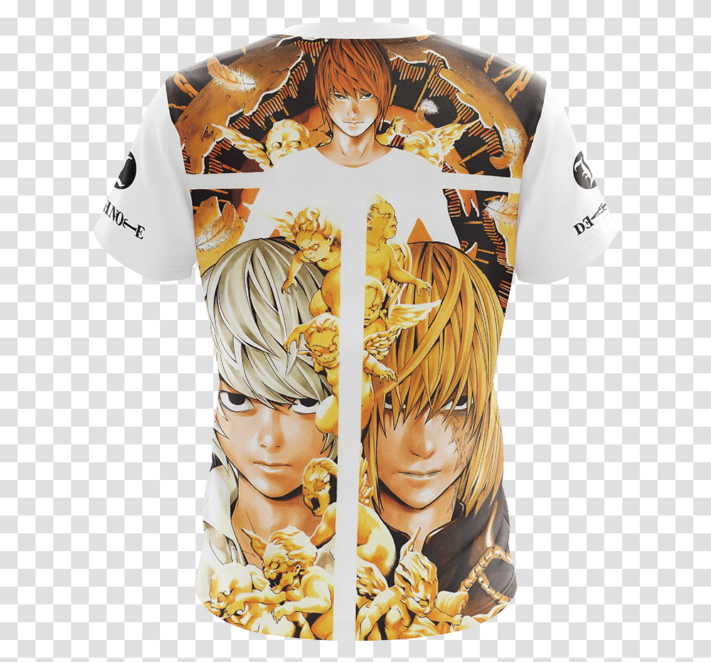 Death Note Mello Near Light Yagami Unisex 3d Tshirt Obata Takeshi Death Note, Clothing, Architecture, Building, Person Transparent Png