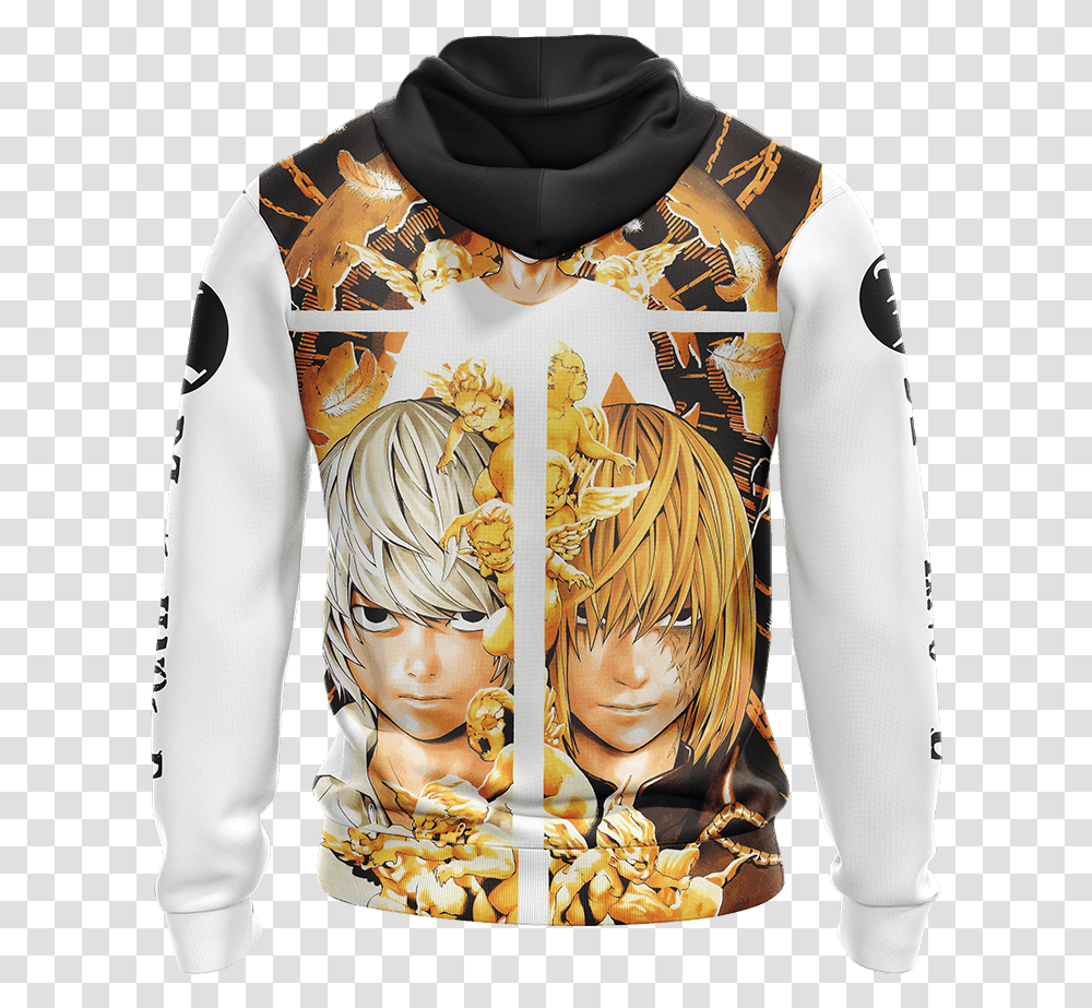 Death Note Mello Near Light Yagami Unisex Zip Up Hoodie Near Mello Death Note, Sleeve, Clothing, Apparel, Long Sleeve Transparent Png