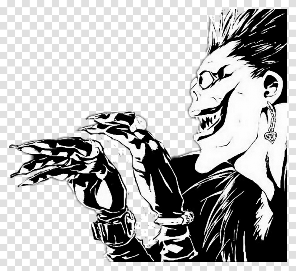 Death Note Ryuk Download Death Note Background Hd, Stencil, Person, Human, Manga Transparent Png