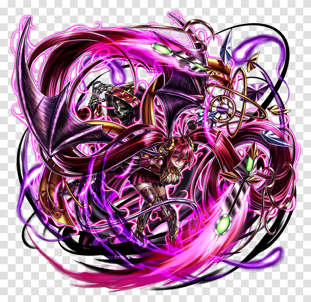 Death Sickle Queen Lily Full Art Grand Summoners Lily, Ornament, Pattern, Fractal, Purple Transparent Png