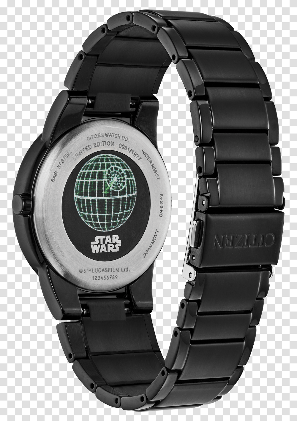 Death Star Back View Citizen Star Wars Watch, Wristwatch, Digital Watch Transparent Png