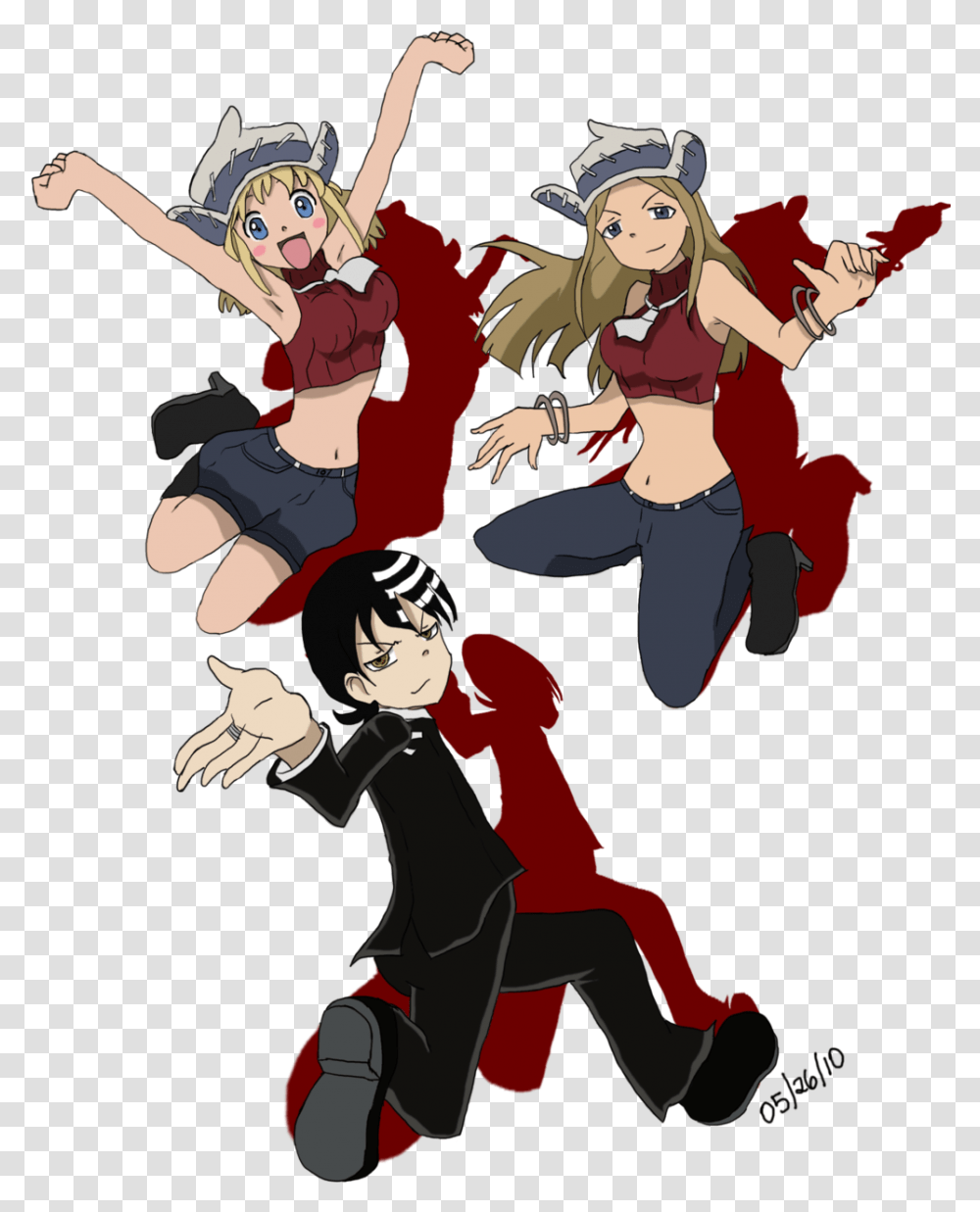 Death The Kid And Thompson Sisters Devil Part Timer, Comics, Book, Manga, Person Transparent Png