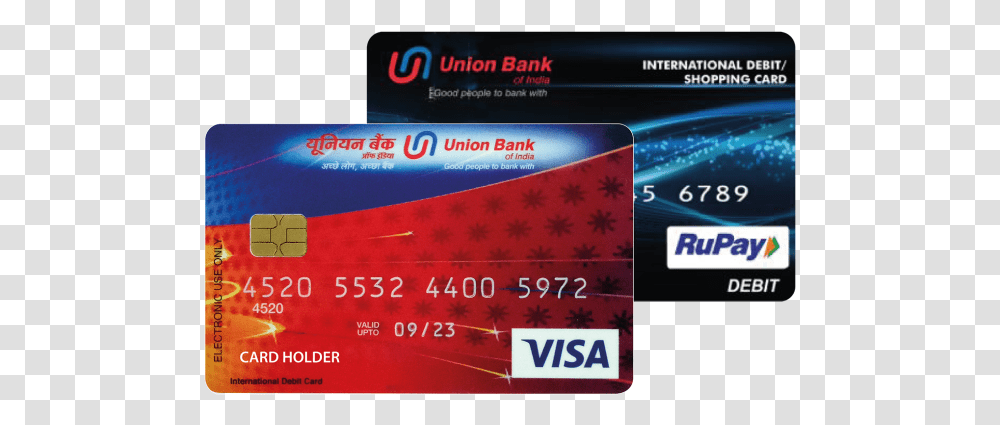 Debit Card Atm Card Credit Card Union Bank Of India Visa Transparent Png