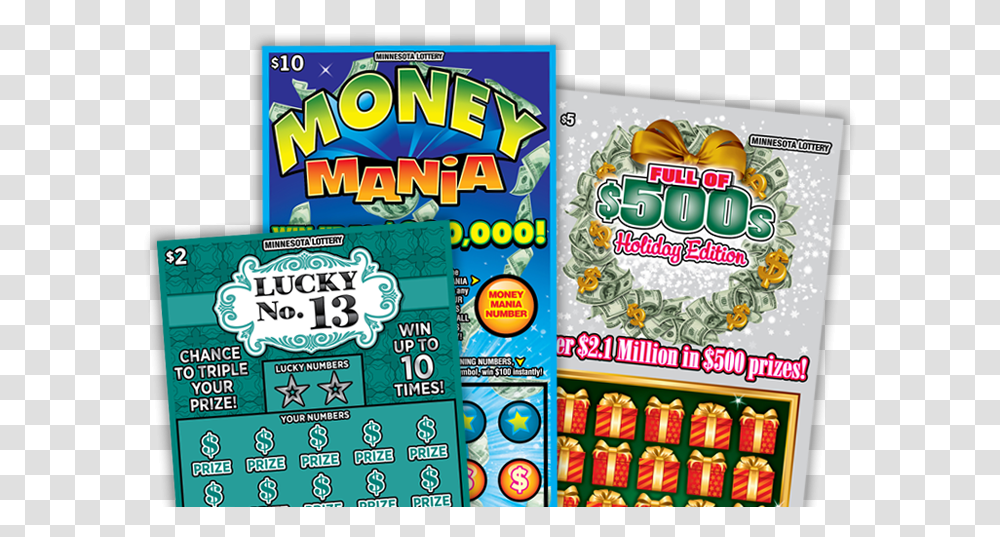 Dec Scratch Ticket Fan Full Of 500 Holiday Edition Winner, Game, Flyer, Poster, Paper Transparent Png