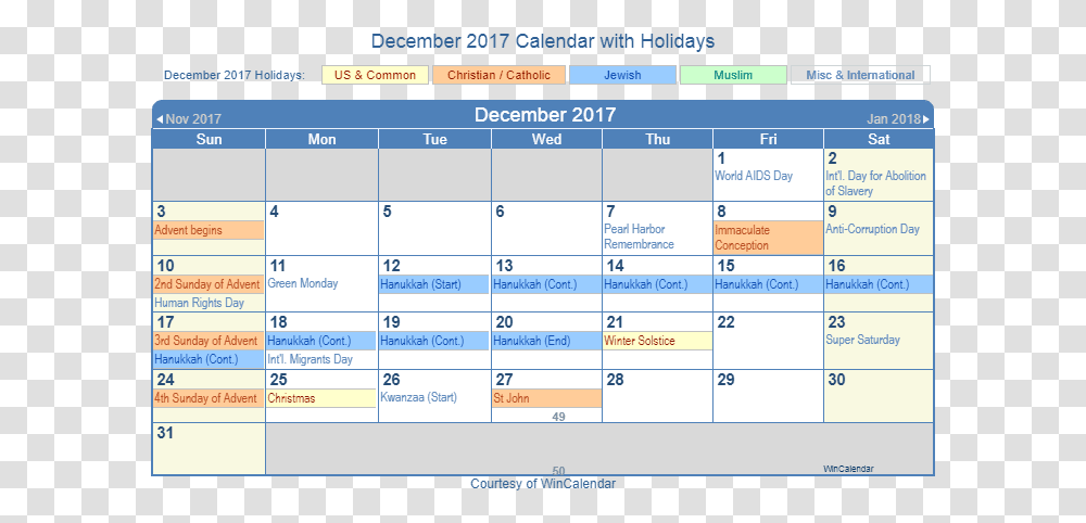 December 2017 Printable Calendar With Us Holidays Including December Holiday Calendar 2017, Monitor, Screen, Electronics Transparent Png
