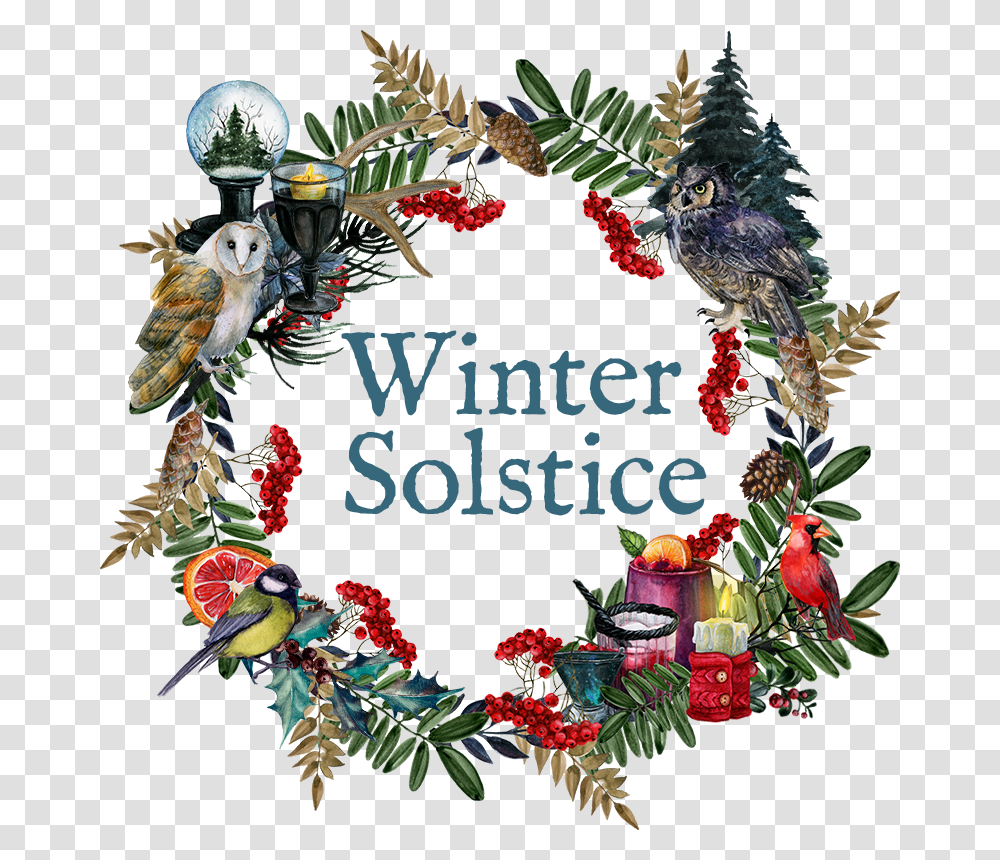 December Box Winter Solstice, Wreath, Bird, Animal, Chicken Transparent Png