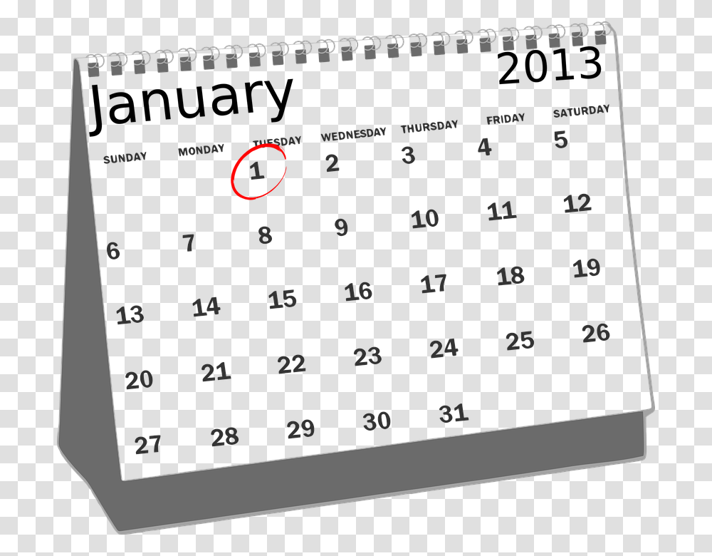 December Calendar Clipart Black And White, Menu, Cooktop, Indoors Transparent Png