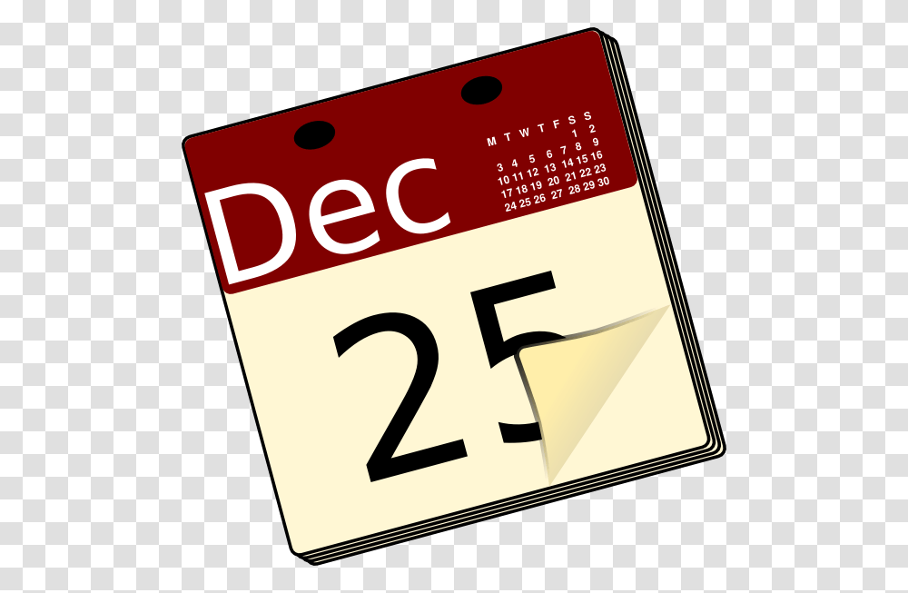 December Calendar Cliparts, Number Transparent Png