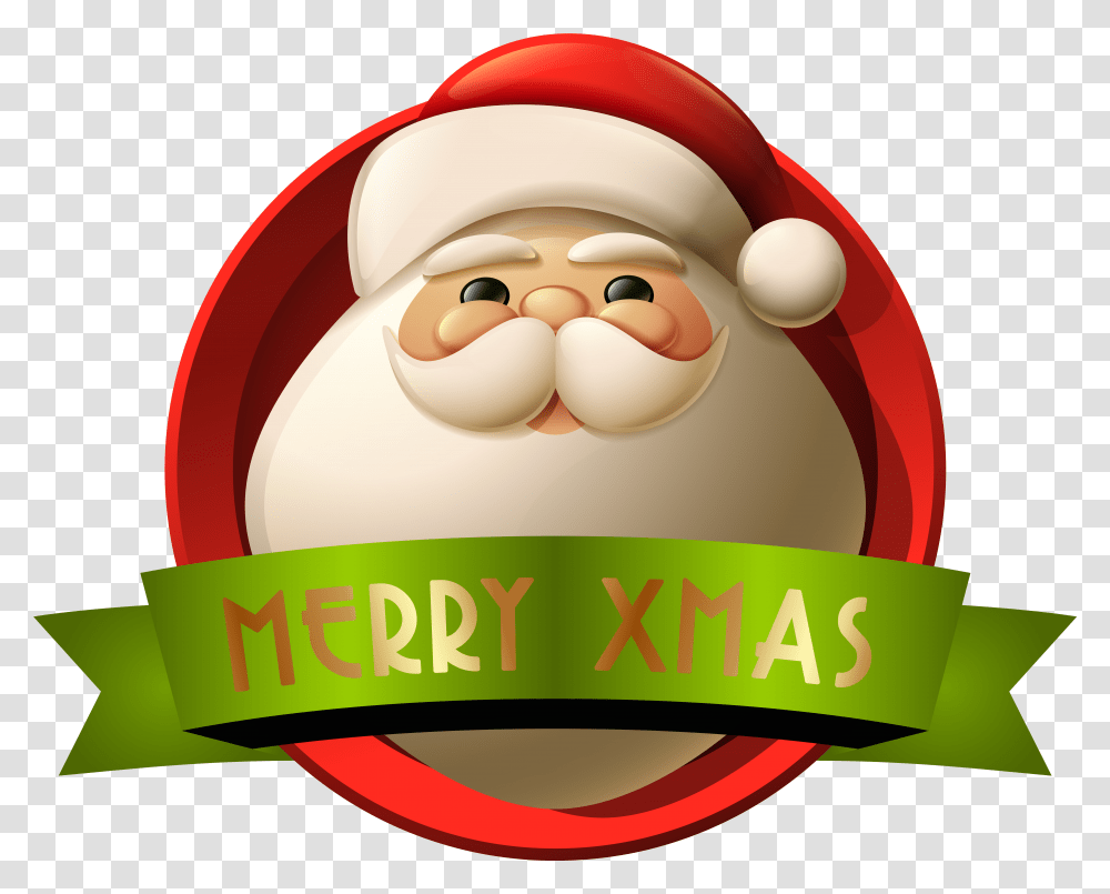 December Clipart Merry Christmas Merry Christmas Santa, Label, Birthday Cake, Food Transparent Png