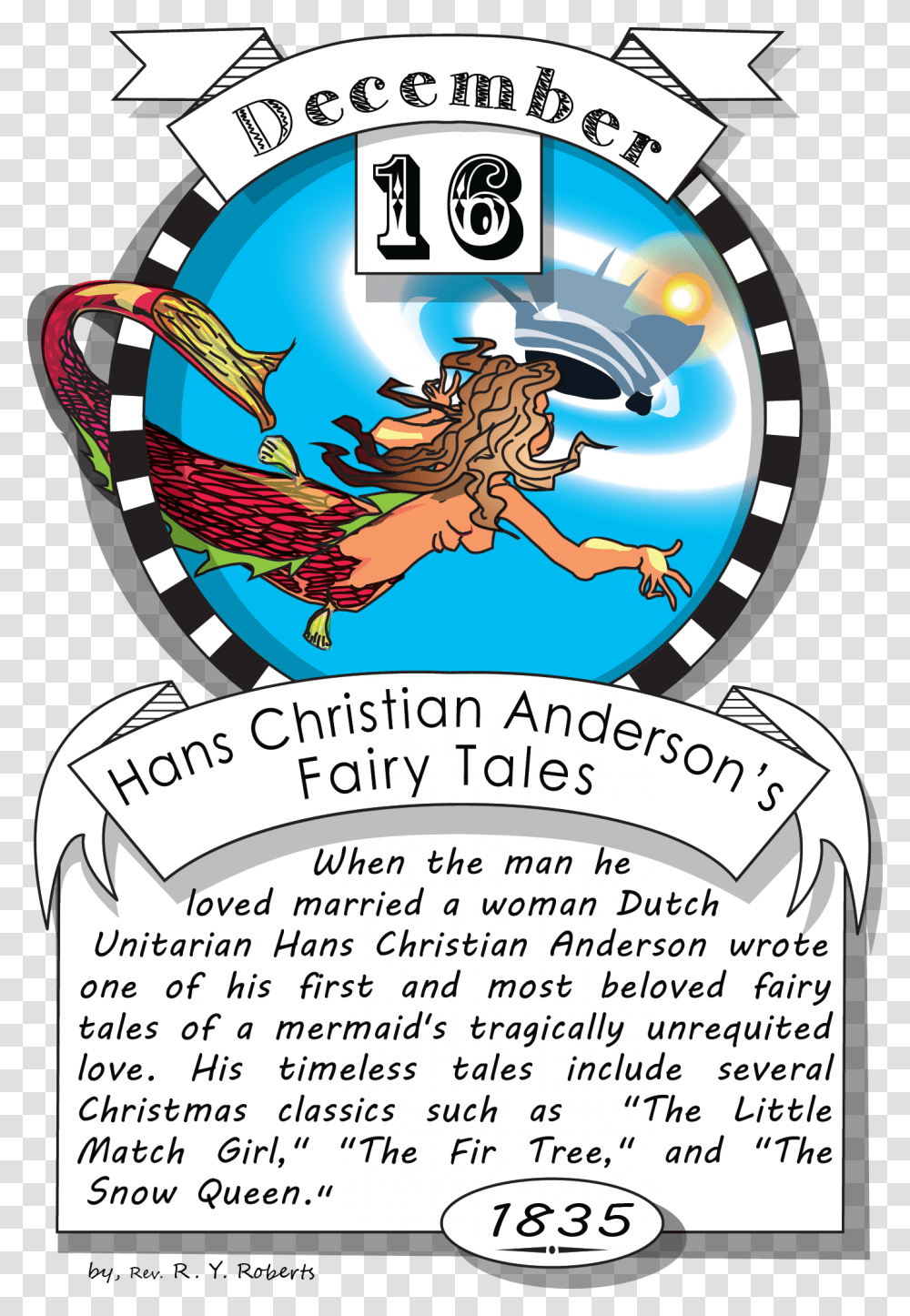 December Sixteenth Hans Christian Andersens Fairy Illustration, Label, Logo Transparent Png