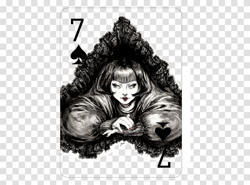 Decked Out Fashion Playing Cards By Connie Lim Seven Playing Card, Person, Drawing, Performer Transparent Png
