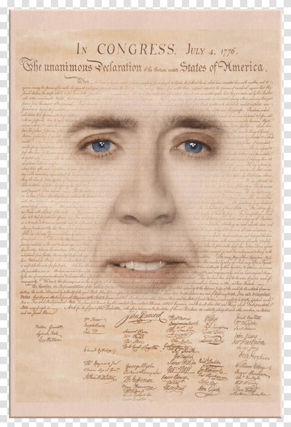 Declaration Of Independence Nicolas Cage Transparent Png