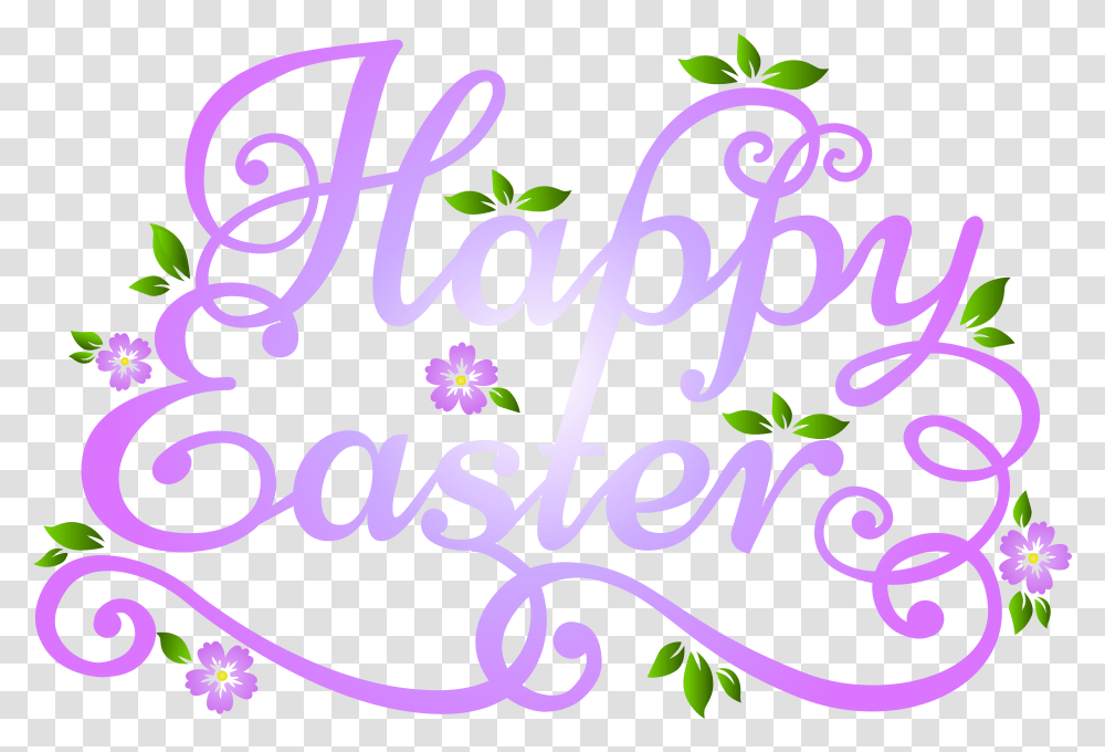 Deco Happy Easter Happy Easter 2019 Flowers, Handwriting, Alphabet, Calligraphy Transparent Png