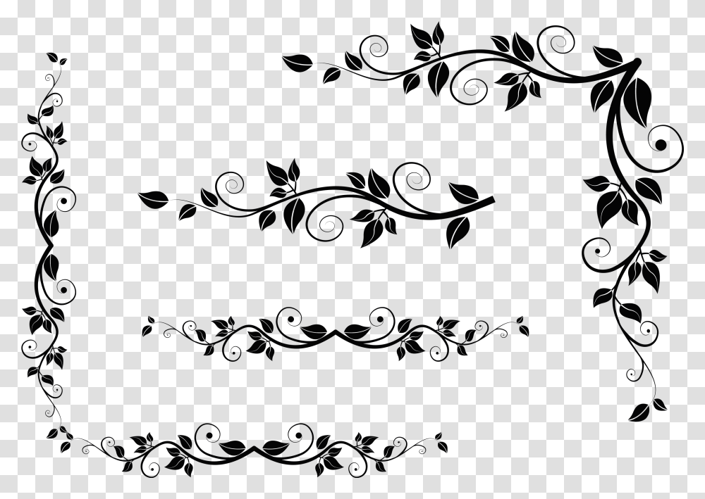 Deco Leaves Clipart Picture Leaves Black And White, Astronomy, Outer Space, Universe, Outdoors Transparent Png