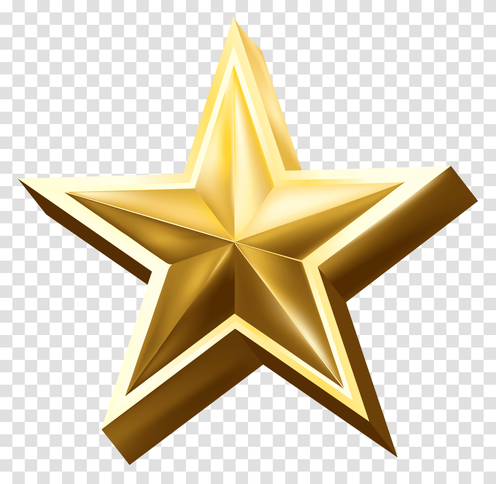 Deco Star Clip Art Image, Star Symbol, Cross, Gold Transparent Png