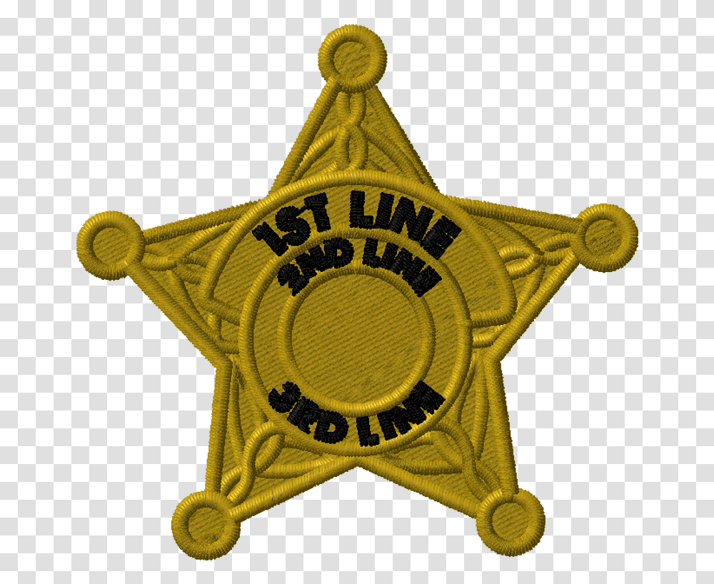 Deco Stk Emb Le Badge Star 5pt Gold, Logo, Trademark Transparent Png