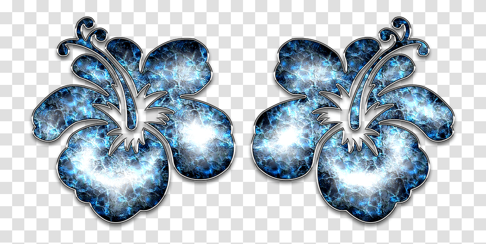Decor Ornament Blue Jewelry Flower Hibiscus Motif, Accessories, Accessory, Gemstone, Pattern Transparent Png