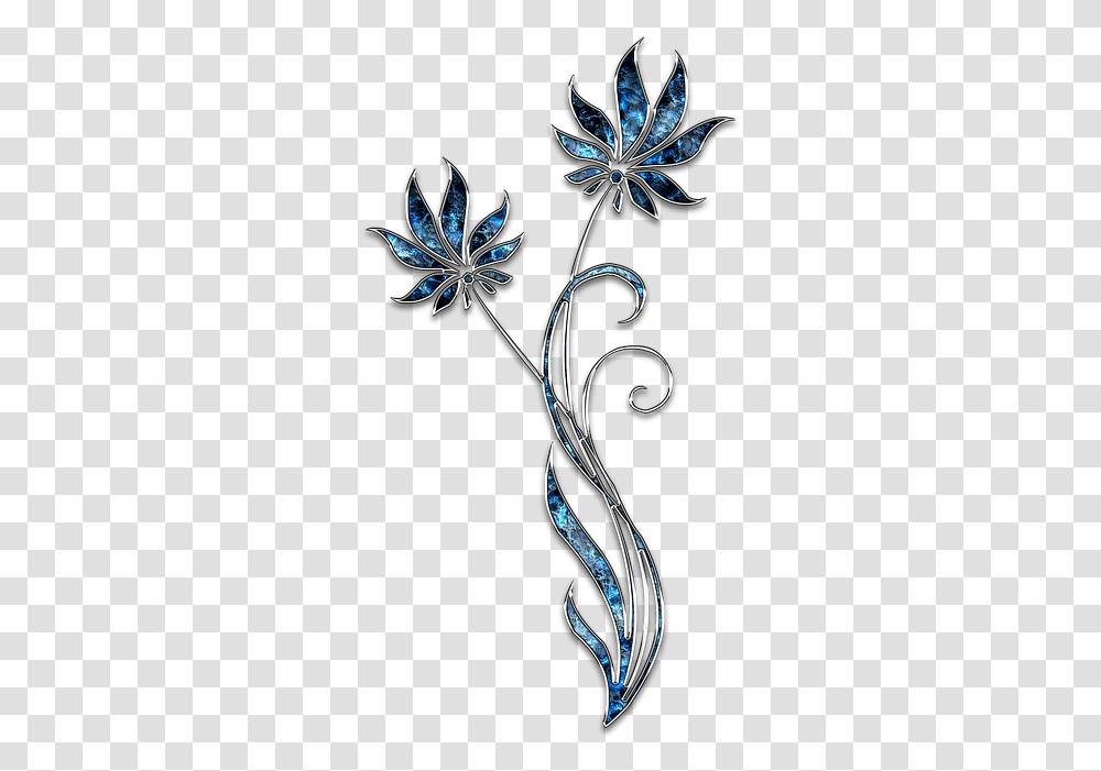 Decor Ornament Jewelry Flower Blue Silver Sad Quotation In Telugu, Floral Design, Pattern Transparent Png