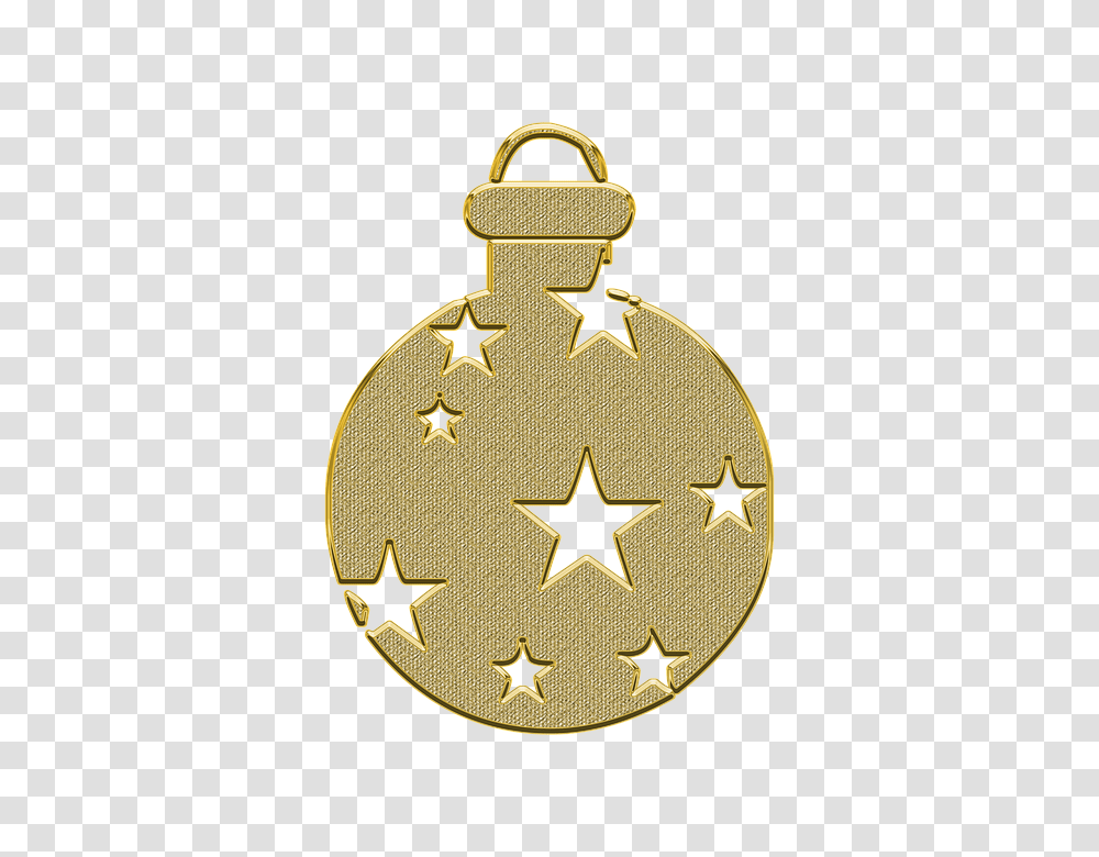 Decor Vector Gold Golden New Year New Toy, Symbol, Pendant, Trophy, Star Symbol Transparent Png
