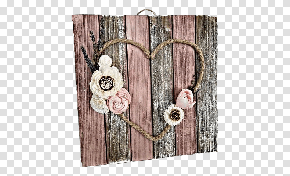 Decor Wooden Rope Heart Flowers Beautiful Love Twine Heart With Flowers, Gate, Apparel, Wreath Transparent Png